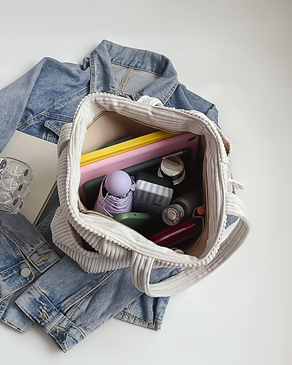 Tilda – Shopper acanalado con cordón