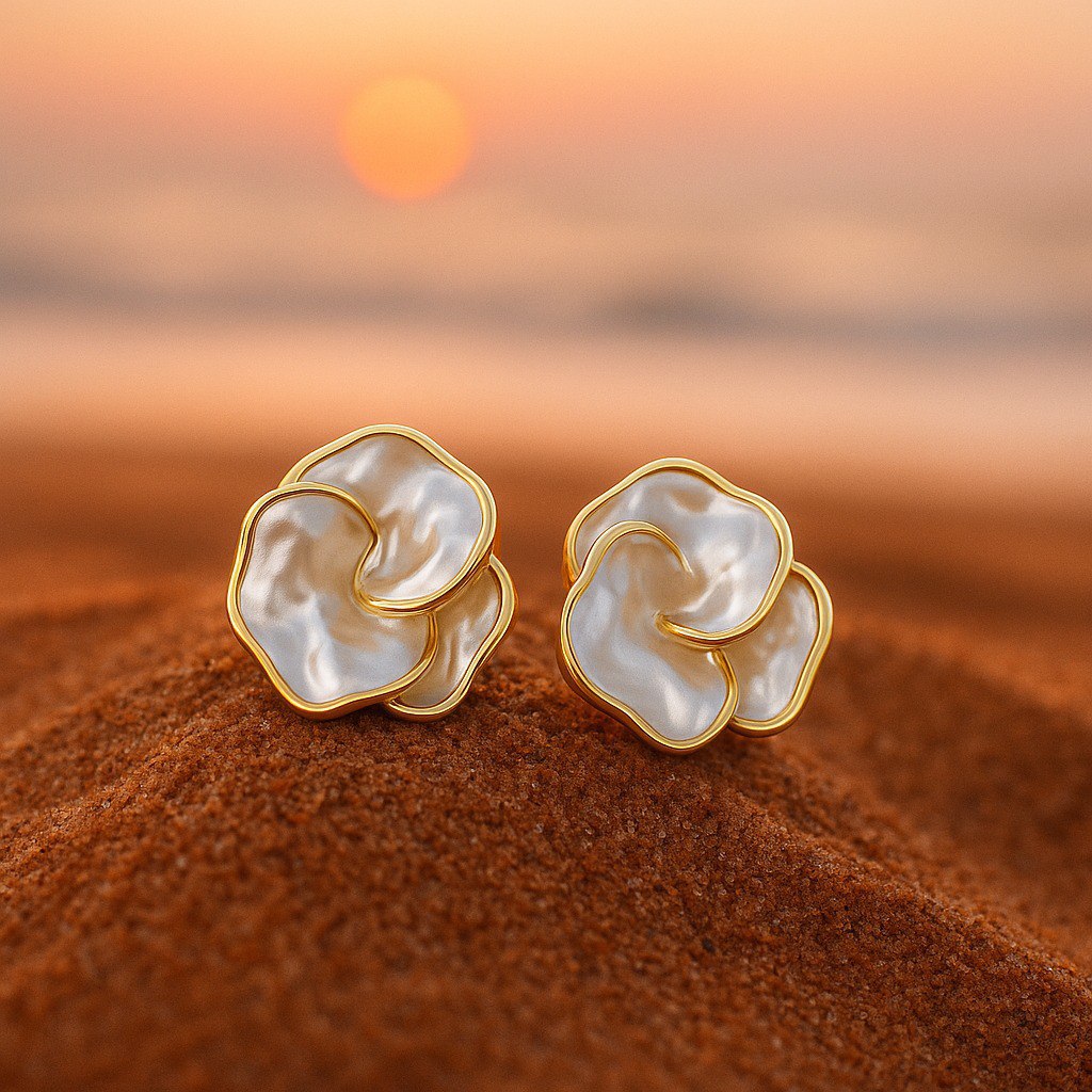 Cynthia | Aretes dorados con perlas
