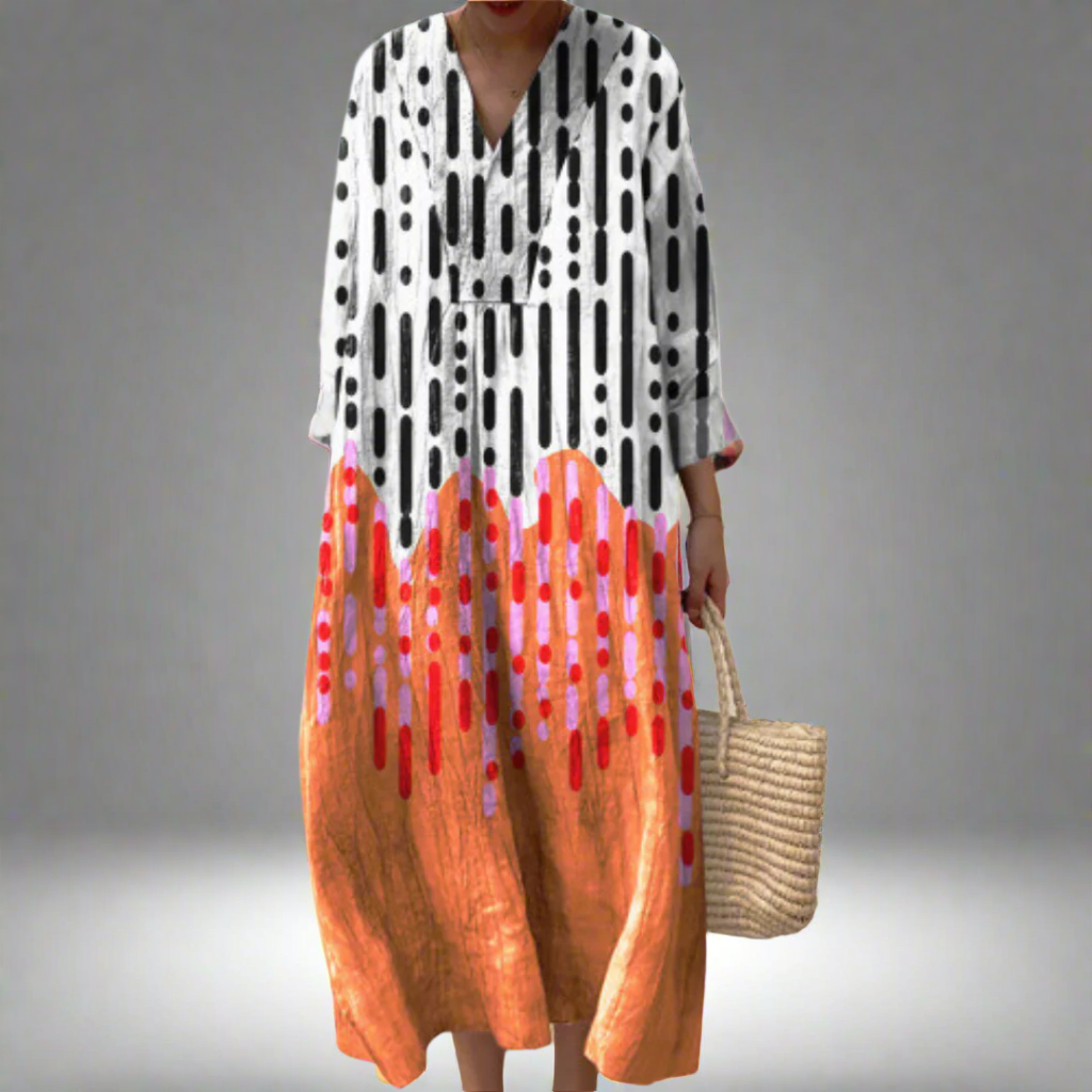 Vestido maxi Tessa™ con patrón de gotas abstractas