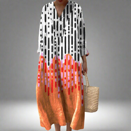 Vestido maxi Tessa™ con patrón de gotas abstractas
