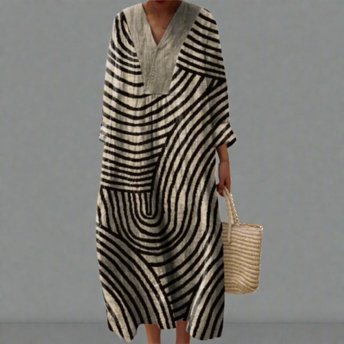 Irene™ | Vestido de Monocromos con Laberinto