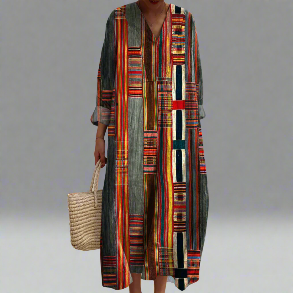 Marianne™ | Vestido Boho con rayas geométricas