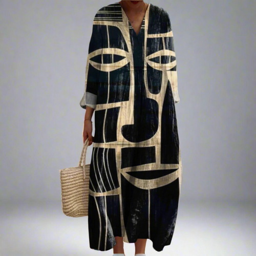 Lorna™ | Vestido midi artístico de inspiración tribal